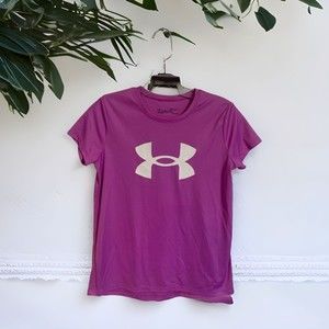 Under Armour Heat Gear Girls Short Sleeve Top Size Youth large